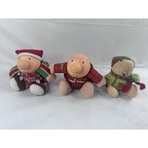 Vintage Ziggy Christmas I Love You Plush Doll Pajamas Reindeer Slippers Set Of 3